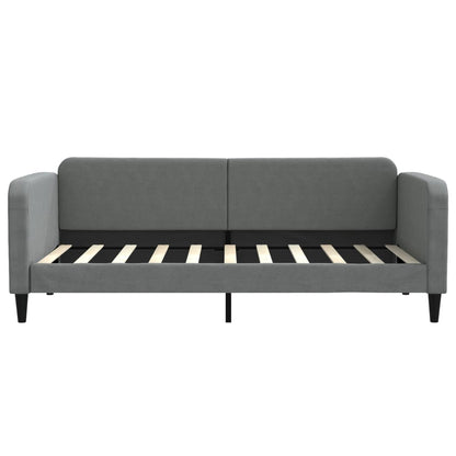 Slaapbank met matras 90x190 cm stof donkergrijs