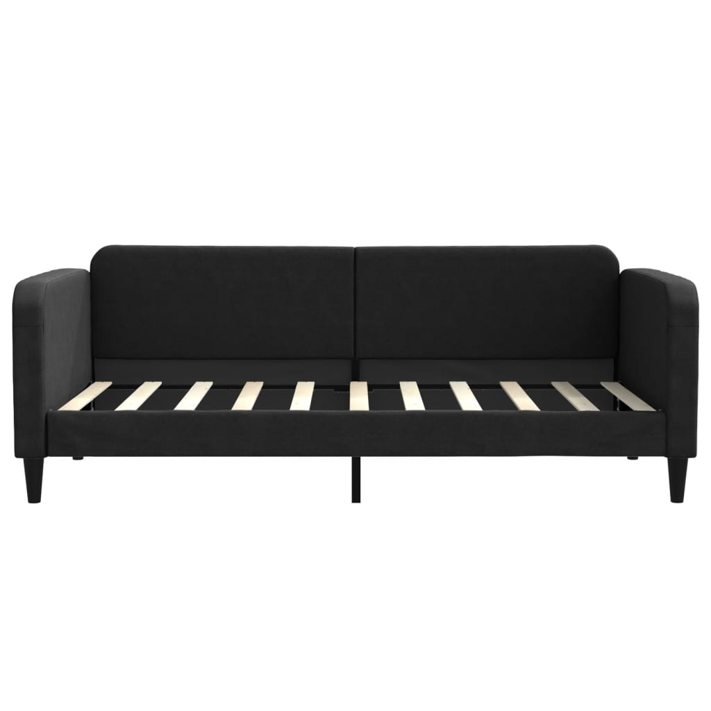 Slaapbank met matras 90x190 cm stof zwart