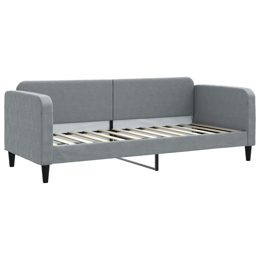 Slaapbank Stof 80 x 200 cm Lichtgrijs met onderschuifbed