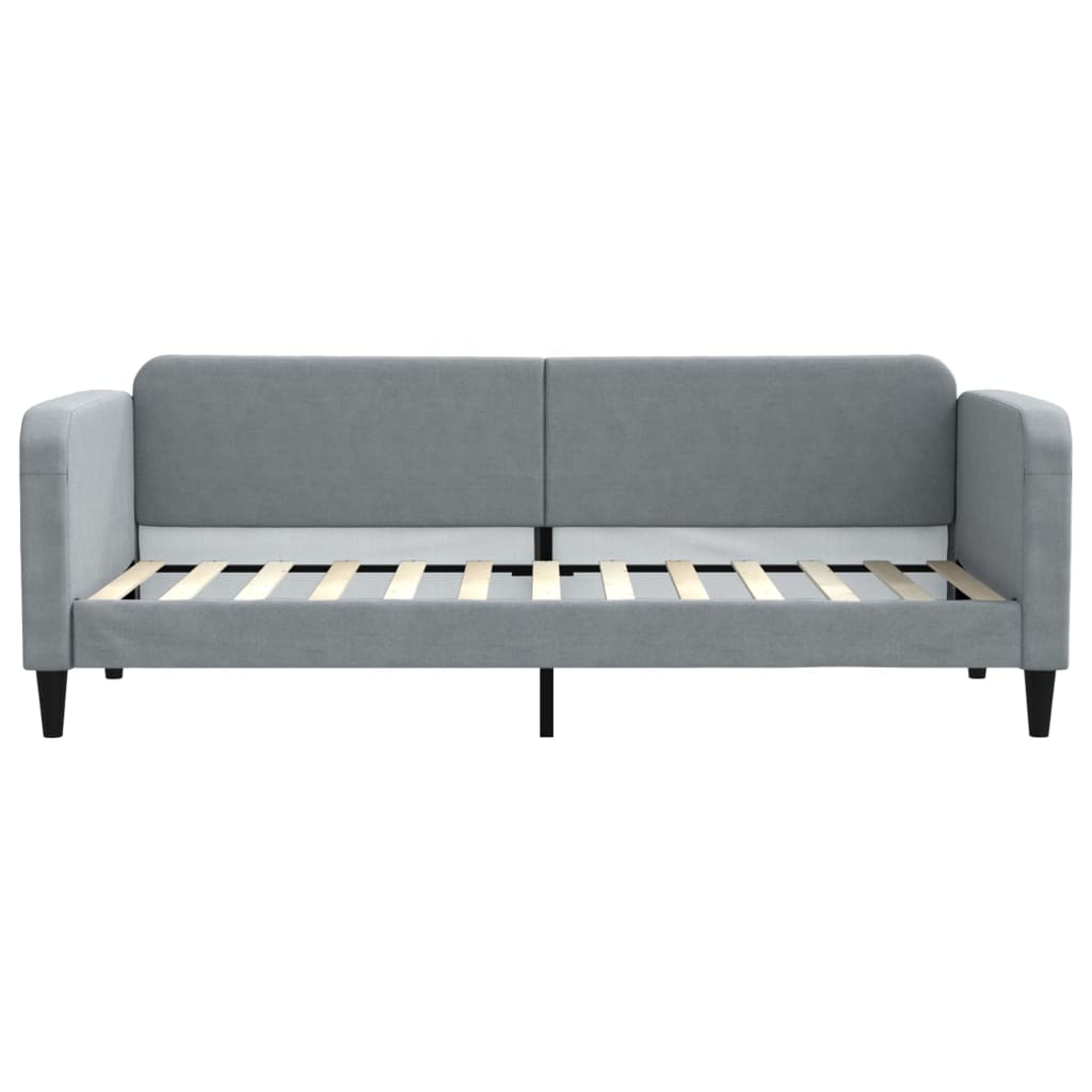 Slaapbank Stof 80 x 200 cm Lichtgrijs met onderschuifbed
