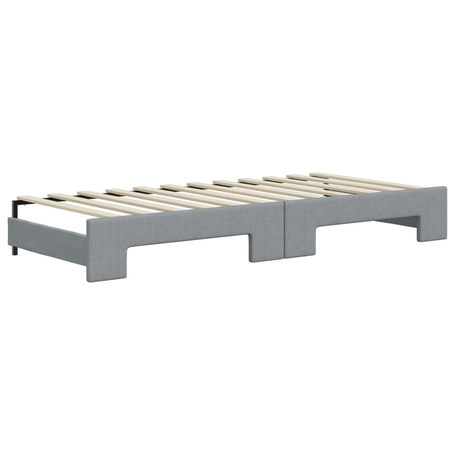 Slaapbank Stof 80 x 200 cm Lichtgrijs met onderschuifbed