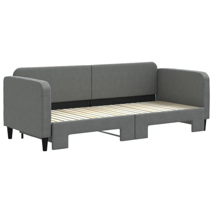 Slaapbank Stof 80 x 200 cm Donkergrijs met onderschuifbed