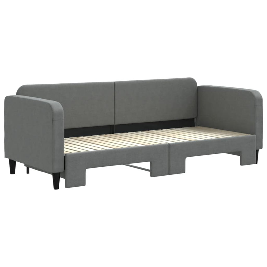 Slaapbank Stof 80 x 200 cm Donkergrijs met onderschuifbed
