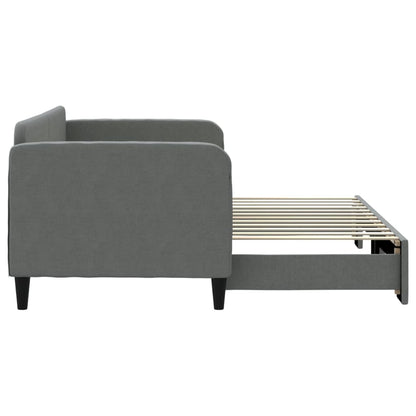 Slaapbank Stof 80 x 200 cm Donkergrijs met onderschuifbed