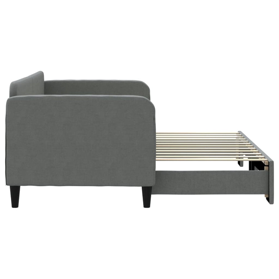 Slaapbank Stof 80 x 200 cm Donkergrijs met onderschuifbed