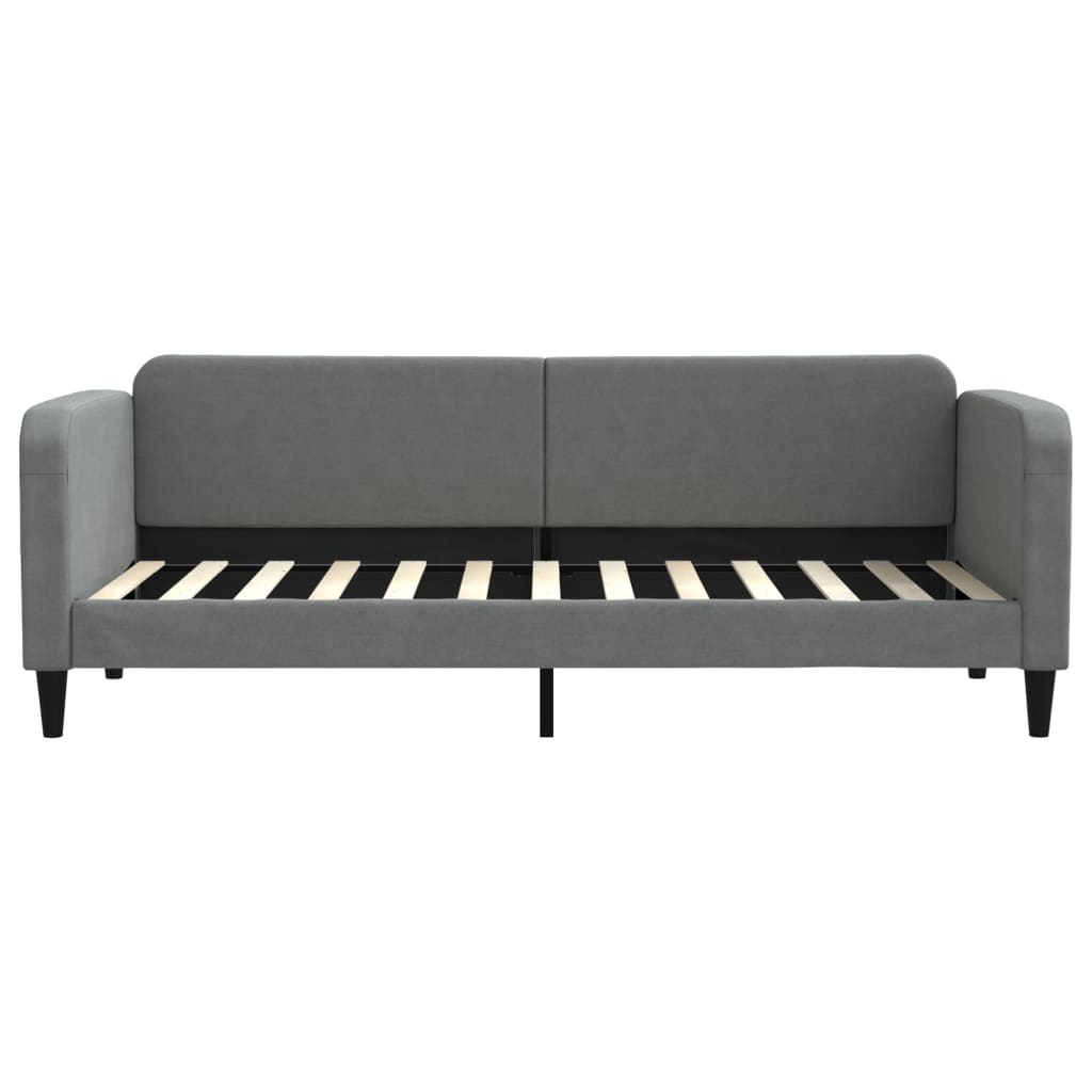 Slaapbank Stof 80 x 200 cm Donkergrijs met onderschuifbed