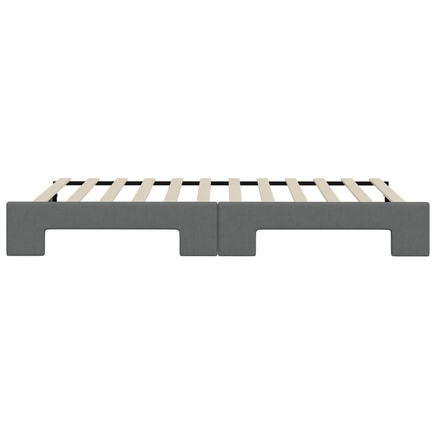 Slaapbank Stof 80 x 200 cm Donkergrijs met onderschuifbed