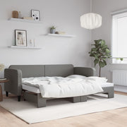 Slaapbank met onderschuifbed 80x200 cm donkergrijs stof