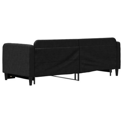 Slaapbank Stof 80 x 200 cm Zwart met onderschuifbed