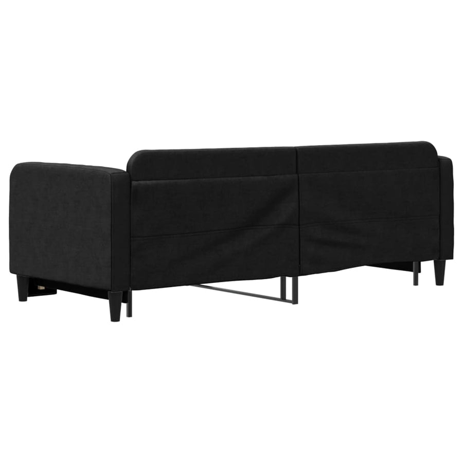 Slaapbank Stof 80 x 200 cm Zwart met onderschuifbed
