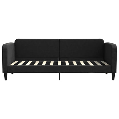 Slaapbank Stof 80 x 200 cm Zwart met onderschuifbed