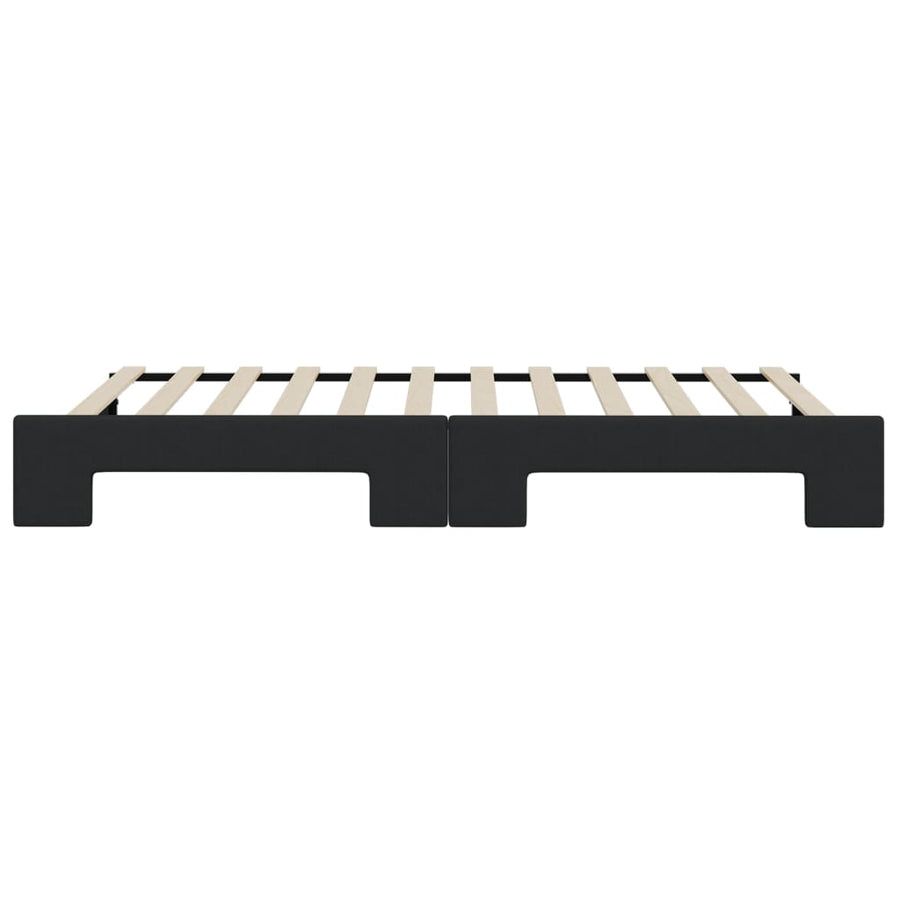 Slaapbank Stof 80 x 200 cm Zwart met onderschuifbed