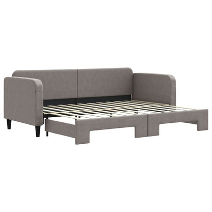 Slaapbank Stof 80 x 200 cm Taupe met onderschuifbed