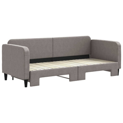 Slaapbank Stof 80 x 200 cm Taupe met onderschuifbed