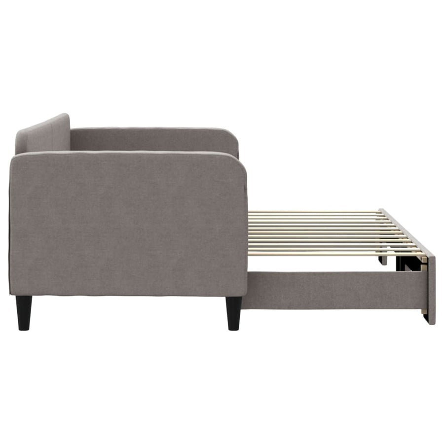 Slaapbank Stof 80 x 200 cm Taupe met onderschuifbed