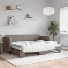 Slaapbank Stof 80 x 200 cm Taupe met onderschuifbed