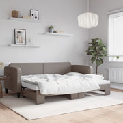 Slaapbank met onderschuifbed 80x200 cm taupe