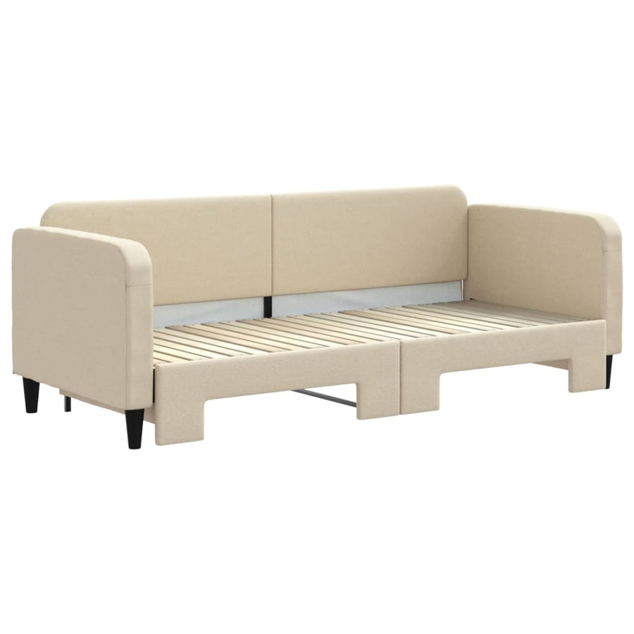 Slaapbank Stof Kleurig 80 x 200 cm Crème met onderschuifbed
