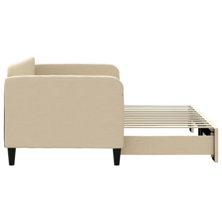 Slaapbank Stof Kleurig 80 x 200 cm Crème met onderschuifbed