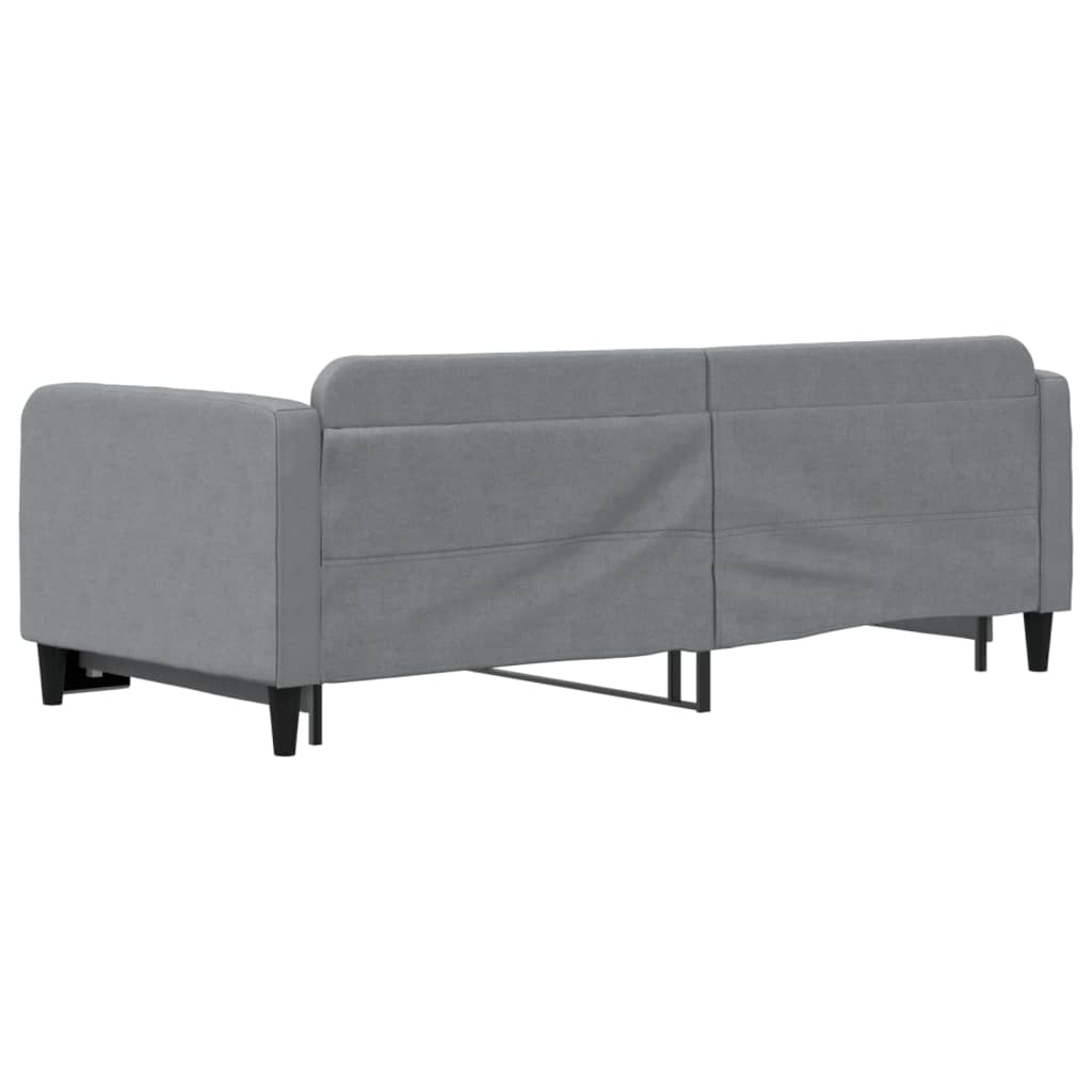 Slaapbank Stof 90 x 200 cm Lichtgrijs met onderschuifbed