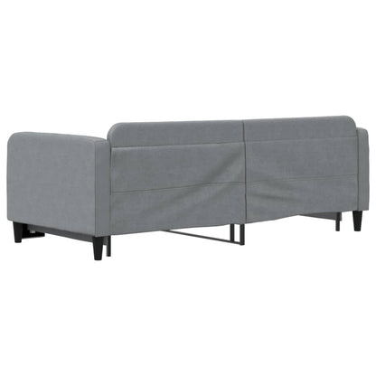 Slaapbank Stof 90 x 200 cm Lichtgrijs met onderschuifbed