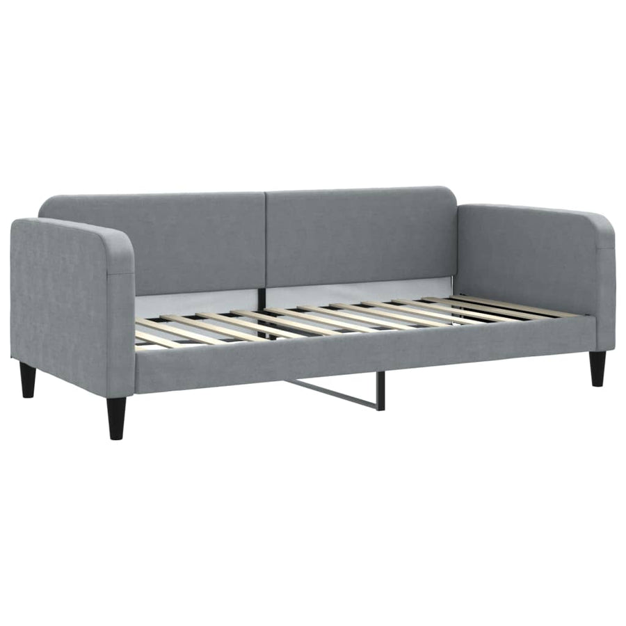 Slaapbank Stof 90 x 200 cm Lichtgrijs met onderschuifbed