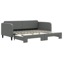Slaapbank Stof 90 x 200 cm Donkergrijs met onderschuifbed