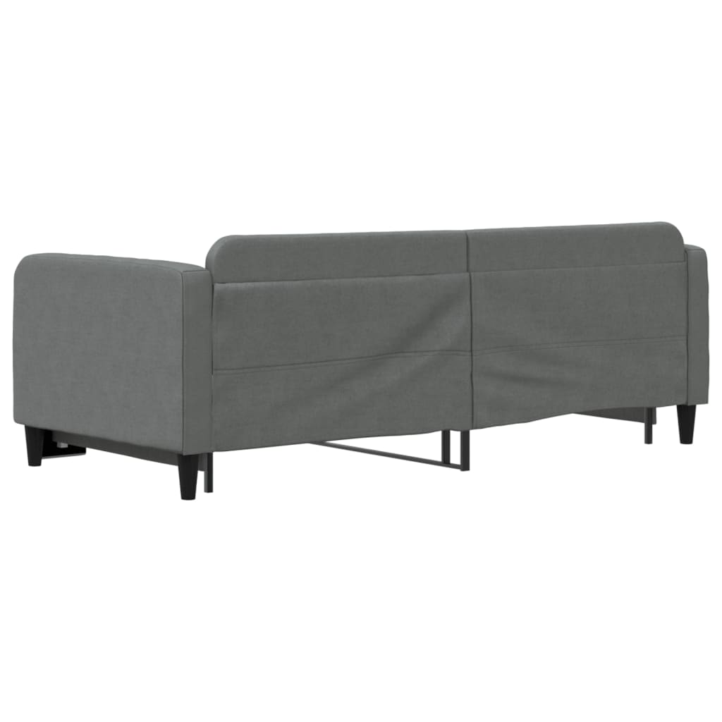 Slaapbank Stof 90 x 200 cm Donkergrijs met onderschuifbed