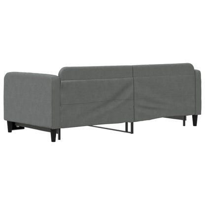 Slaapbank Stof 90 x 200 cm Donkergrijs met onderschuifbed