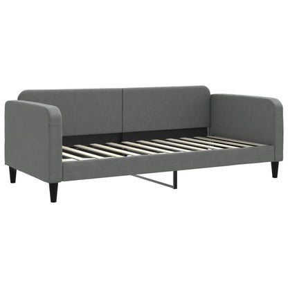 Slaapbank Stof 90 x 200 cm Donkergrijs met onderschuifbed