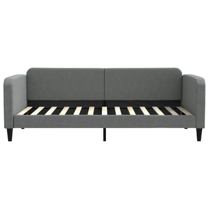Slaapbank Stof 90 x 200 cm Donkergrijs met onderschuifbed