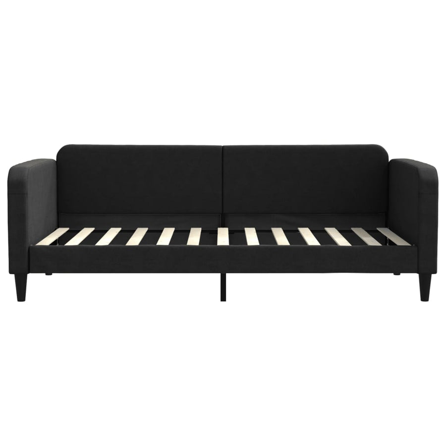 Slaapbank Stof 90 x 200 cm Zwart met onderschuifbed
