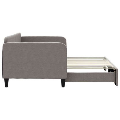 Slaapbank Met Onderschuifbed 90X200 Cm Stof Taupe Taupe 90 x 200 cm