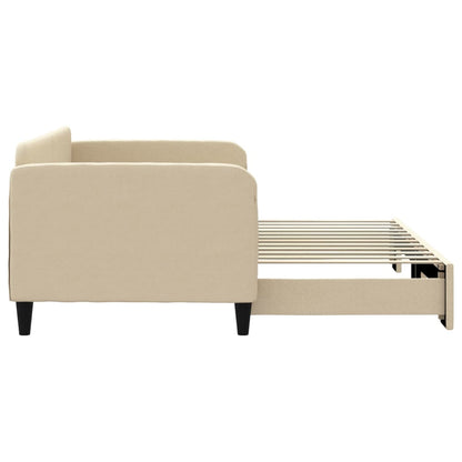 Slaapbank Stof Kleurig 90 x 200 cm Crème met onderschuifbed