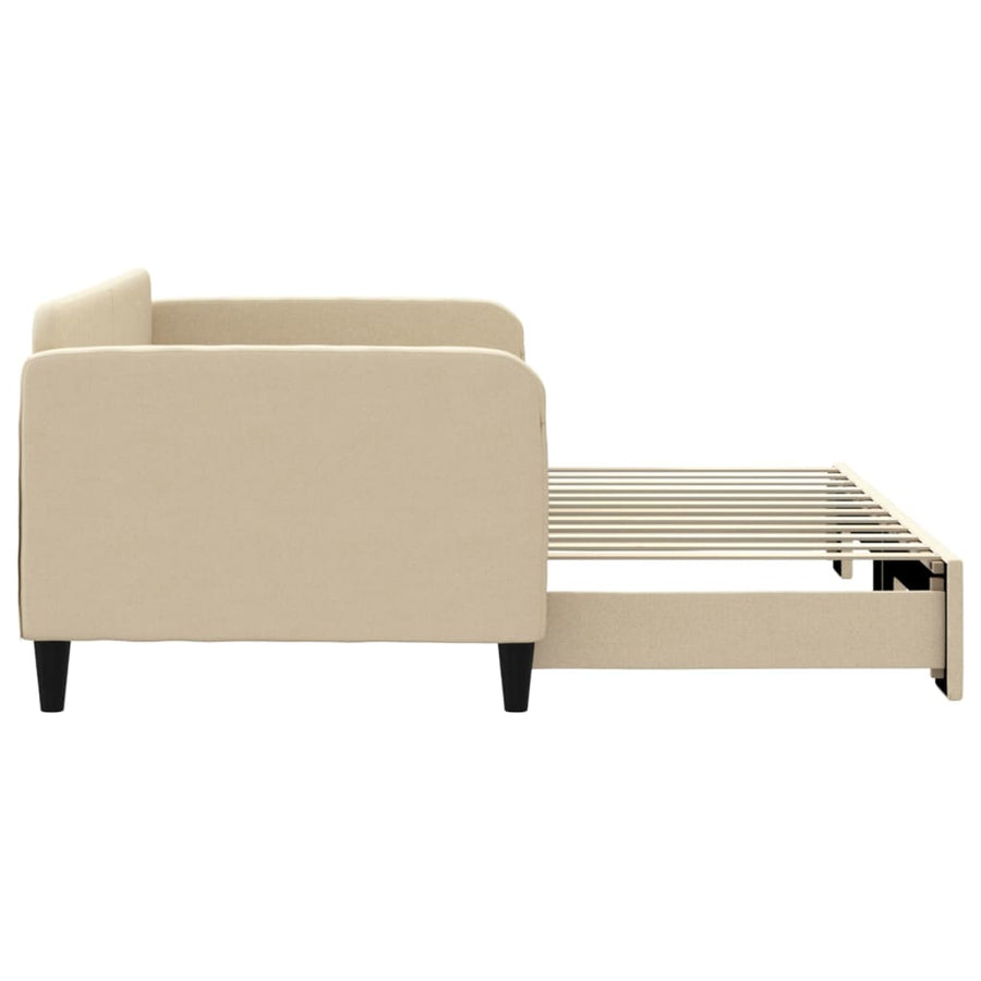 Slaapbank Stof Kleurig 90 x 200 cm Crème met onderschuifbed