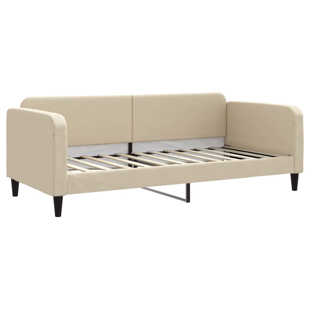 Slaapbank Stof Kleurig 90 x 200 cm Crème met onderschuifbed