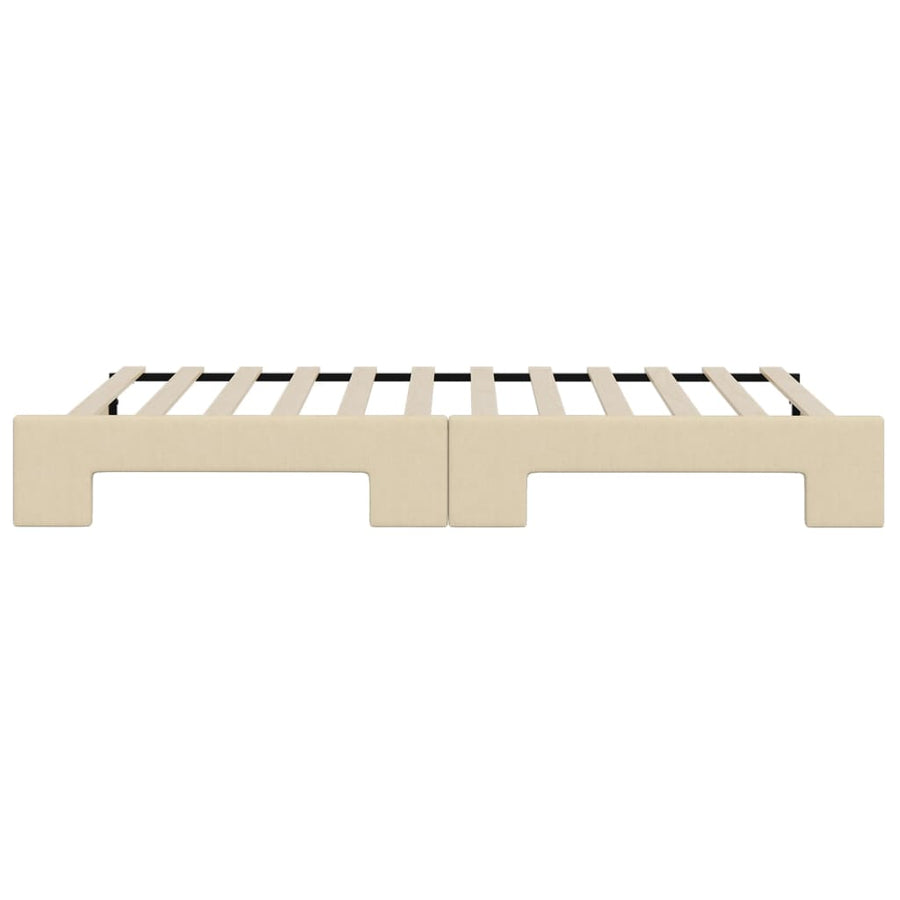 Slaapbank Stof Kleurig 90 x 200 cm Crème met onderschuifbed