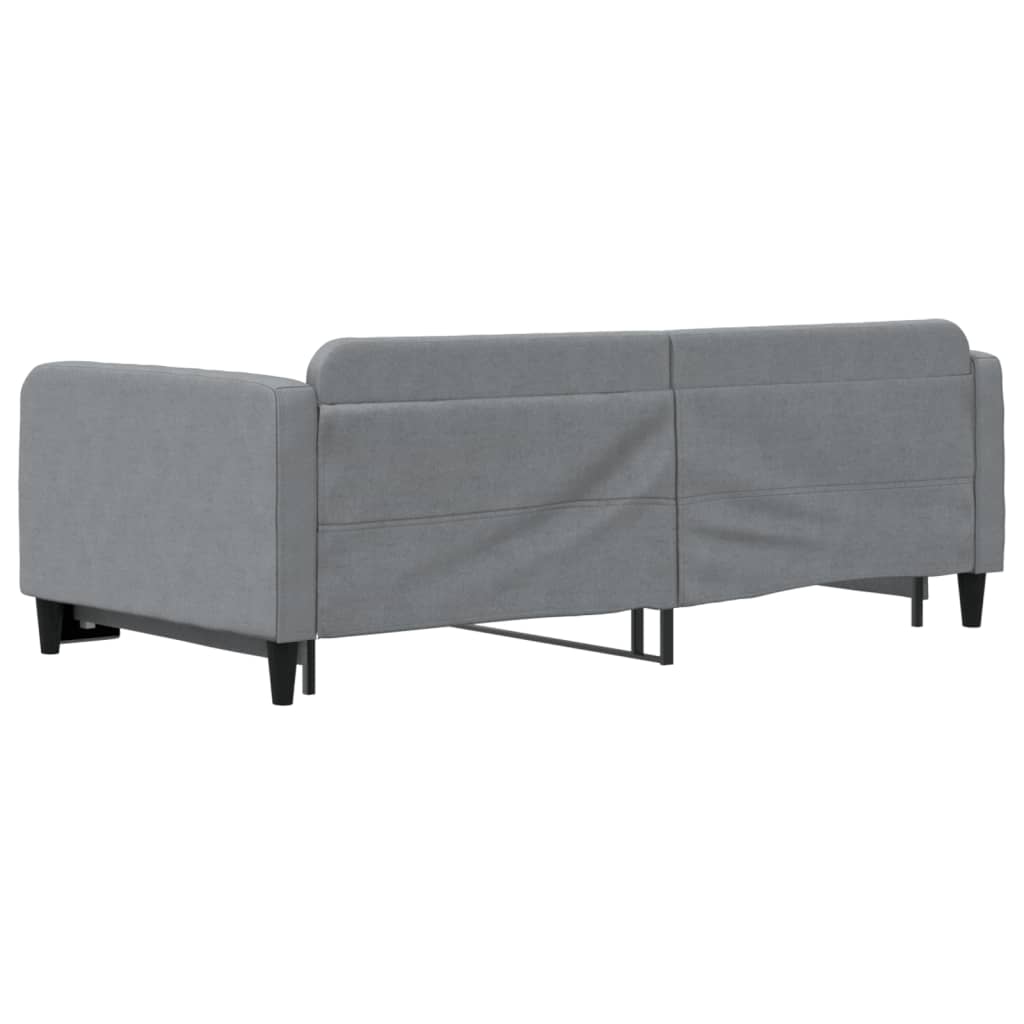 Slaapbank Stof 100 x 200 cm Lichtgrijs met onderschuifbed