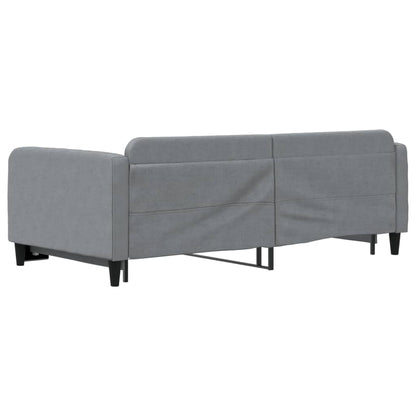 Slaapbank Stof 100 x 200 cm Lichtgrijs met onderschuifbed
