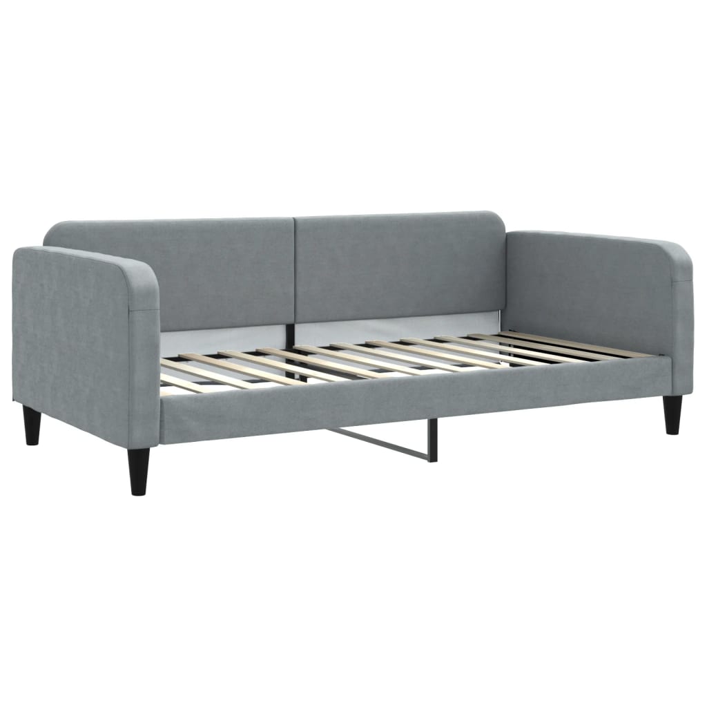 Slaapbank Stof 100 x 200 cm Lichtgrijs met onderschuifbed