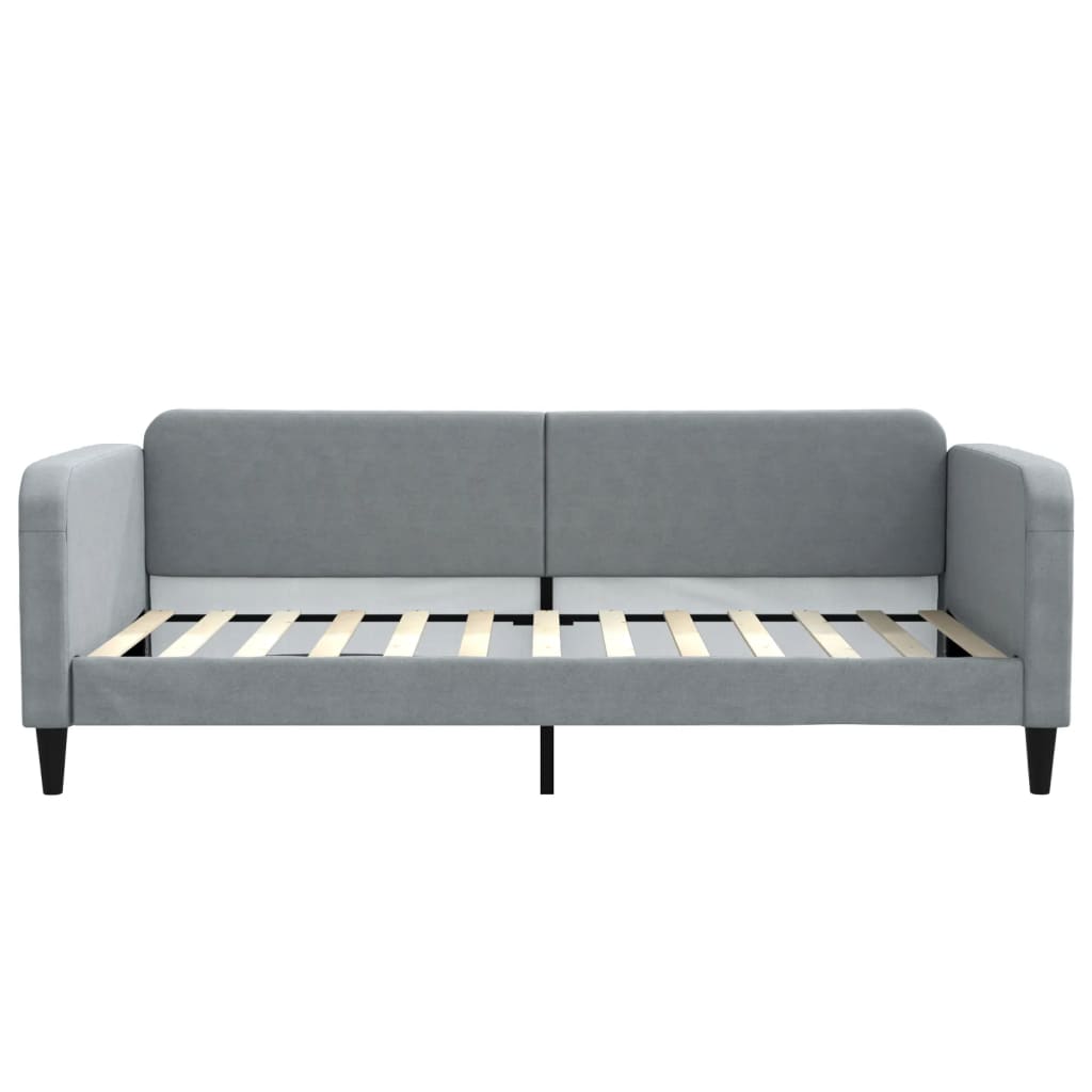 Slaapbank Stof 100 x 200 cm Lichtgrijs met onderschuifbed