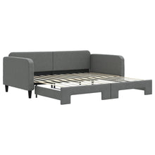 Slaapbank Stof 100 x 200 cm Donkergrijs met onderschuifbed