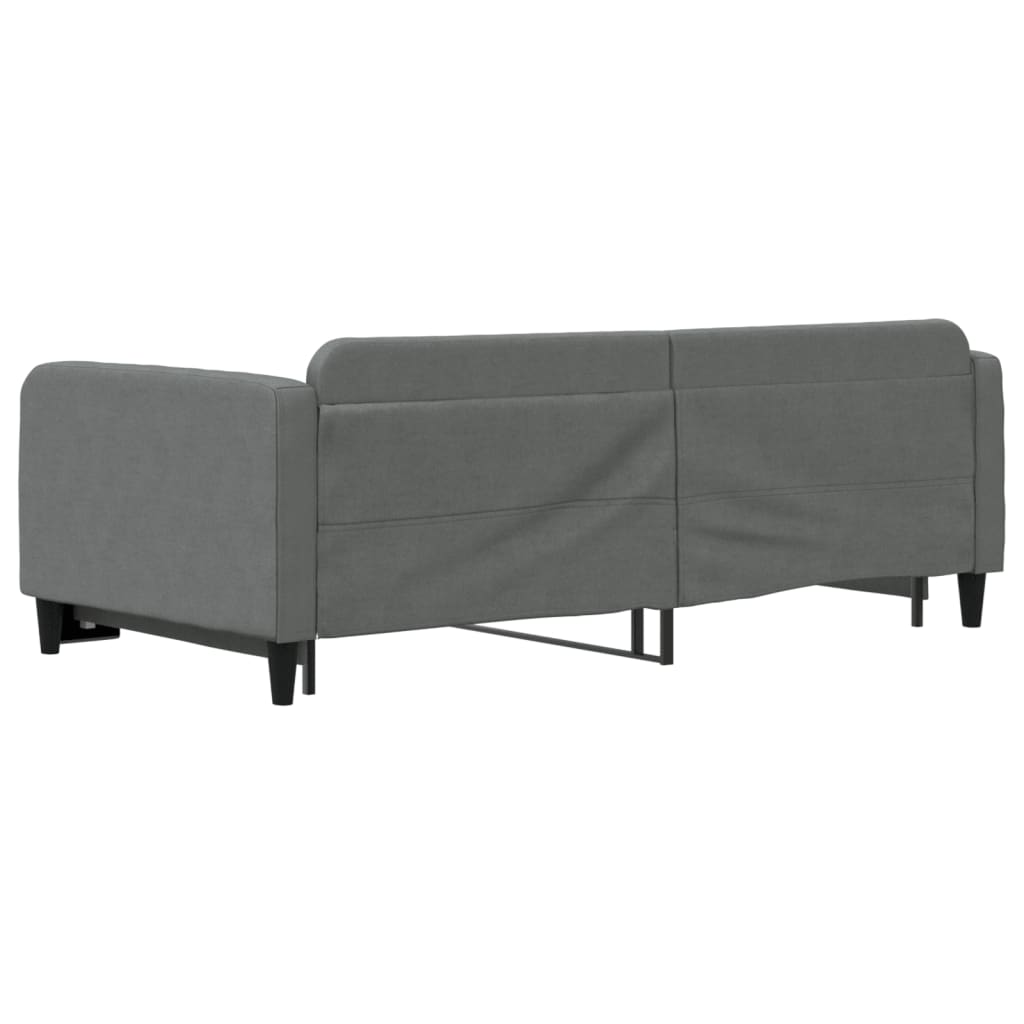 Slaapbank Stof 100 x 200 cm Donkergrijs met onderschuifbed