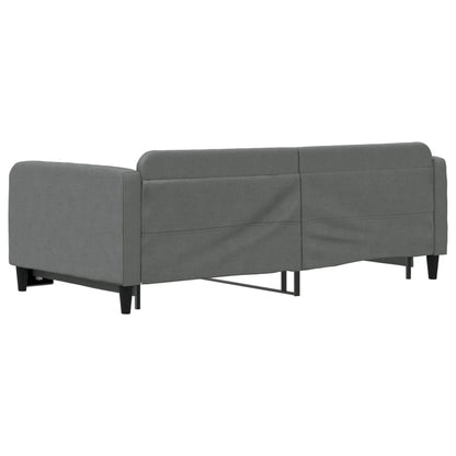Slaapbank Stof 100 x 200 cm Donkergrijs met onderschuifbed