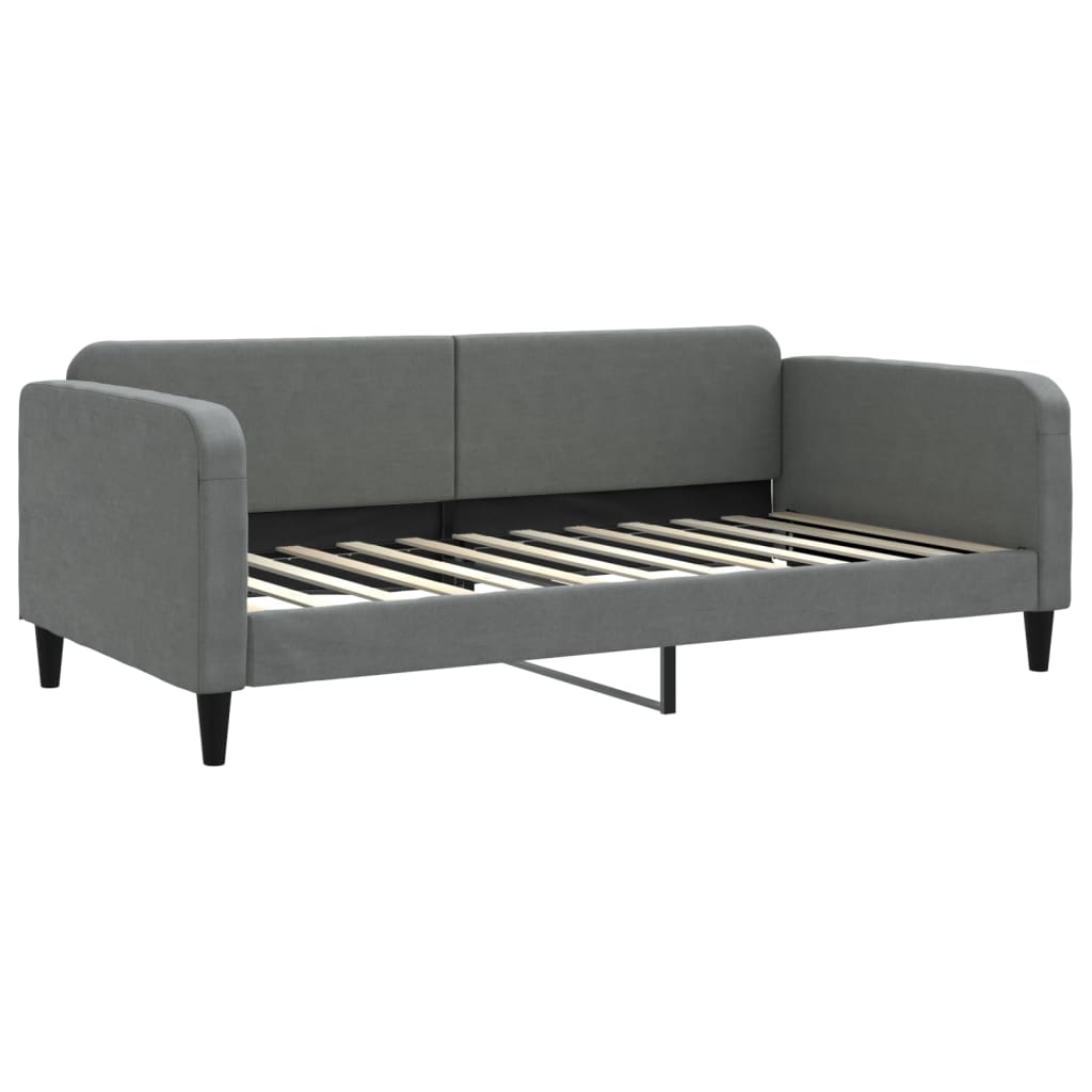 Slaapbank Stof 100 x 200 cm Donkergrijs met onderschuifbed