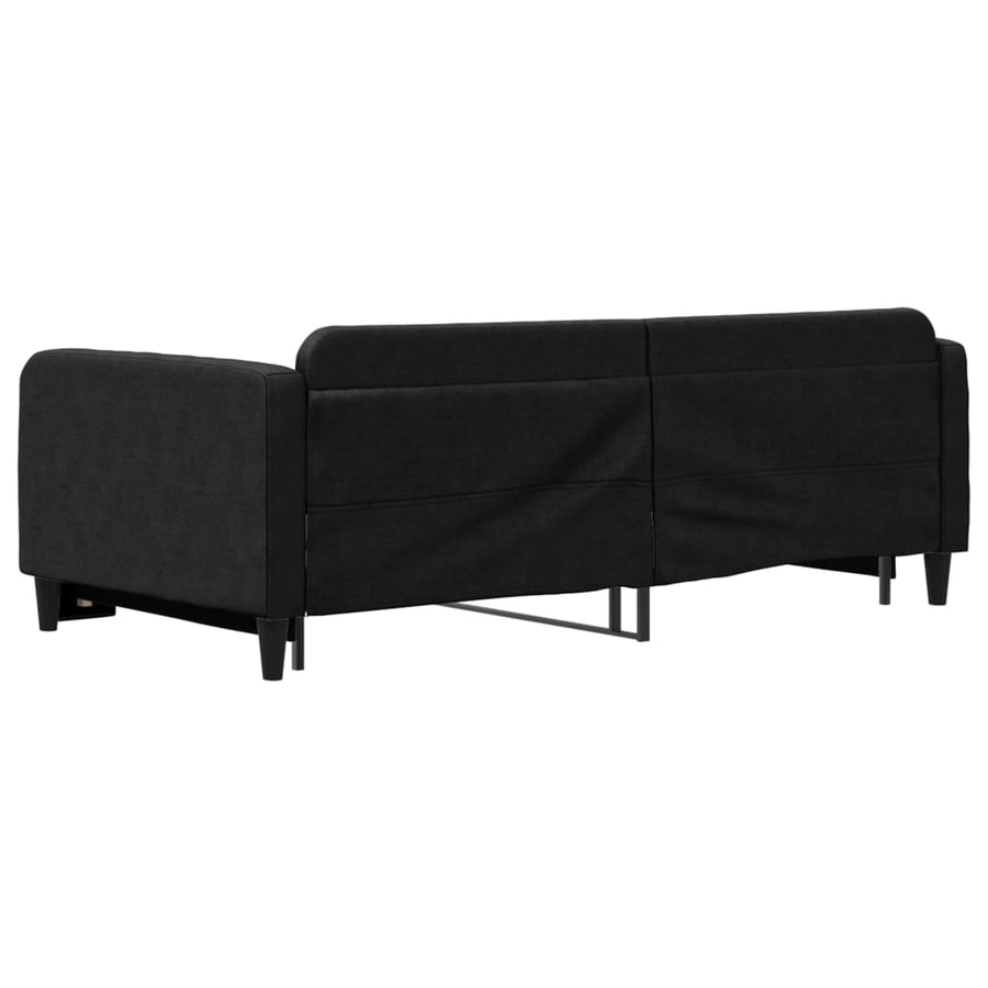 Slaapbank Stof 100 x 200 cm Zwart met onderschuifbed