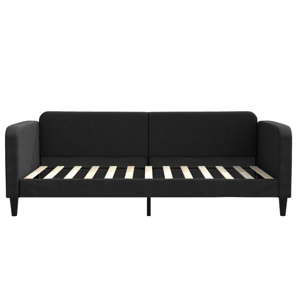 Slaapbank Stof 100 x 200 cm Zwart met onderschuifbed