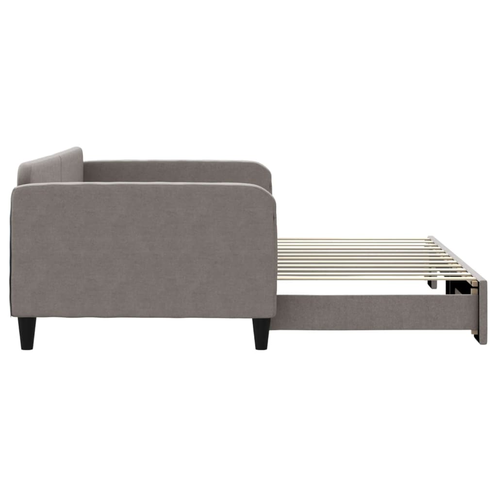 Slaapbank Stof 100 x 200 cm Taupe met onderschuifbed