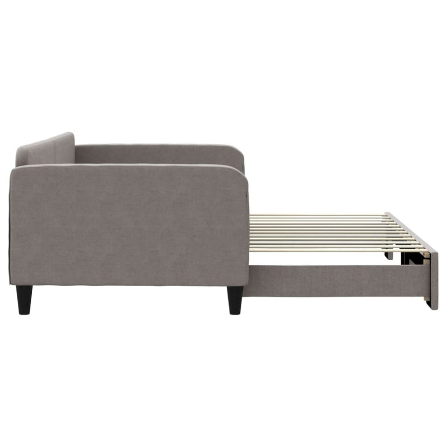 Slaapbank Stof 100 x 200 cm Taupe met onderschuifbed