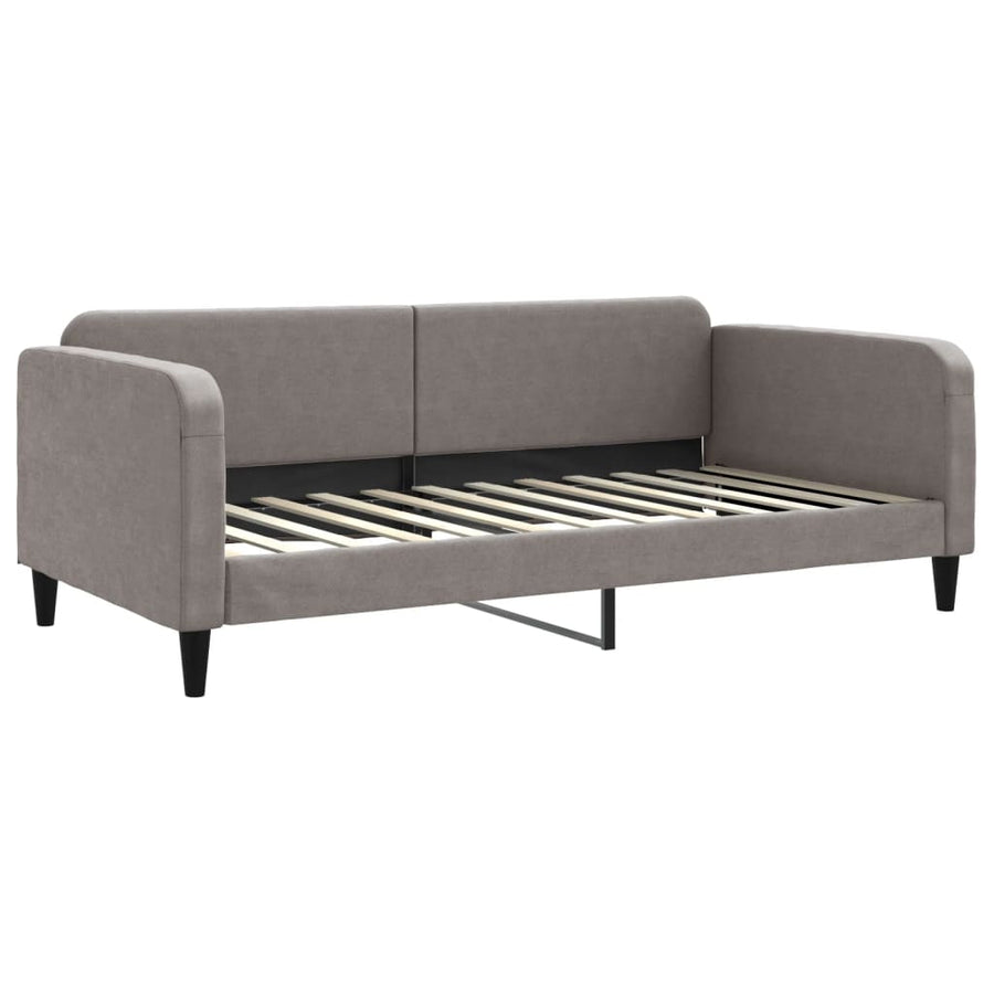 Slaapbank Stof 100 x 200 cm Taupe met onderschuifbed